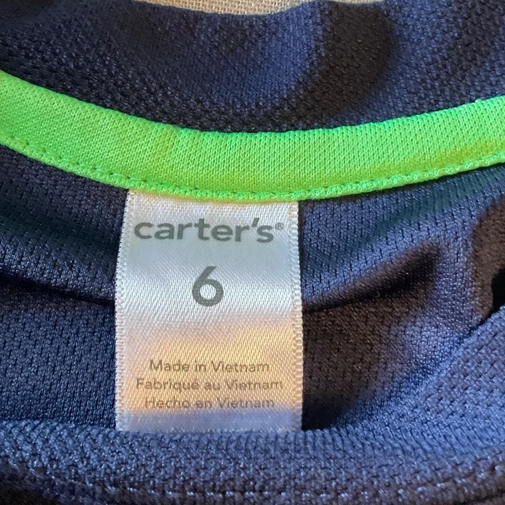 Carter's Navy and Green Short Sleeve Tee
